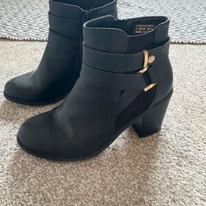 New Look Black Ankle Boots with Gold Accents